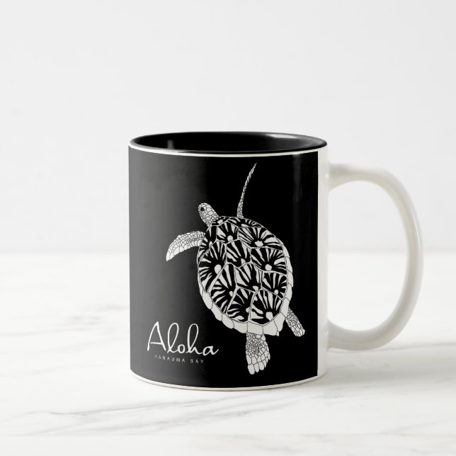 Caneca De Café Em Dois Tons Tartaruga de Havaí Aloha Honu (Direita)