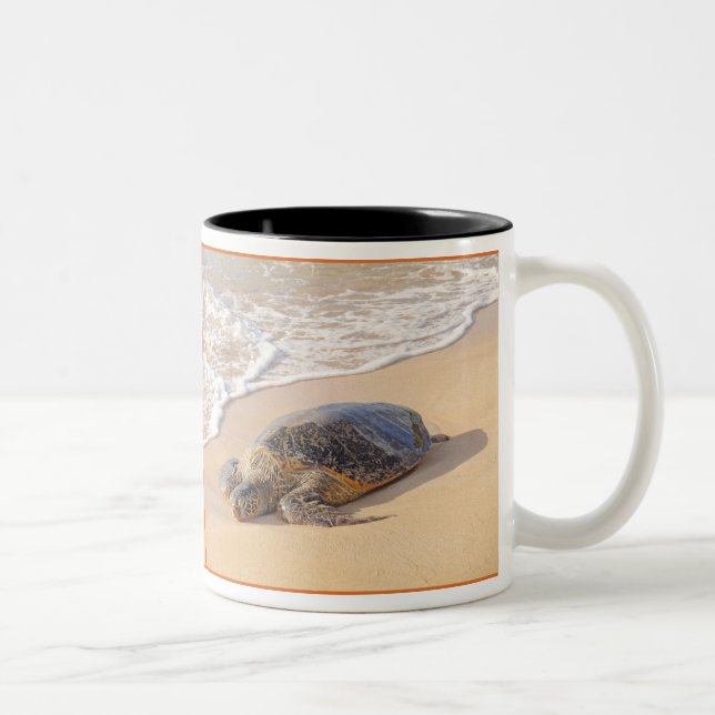 Caneca De Café Em Dois Tons Tartaruga de mar havaiana (Direita)