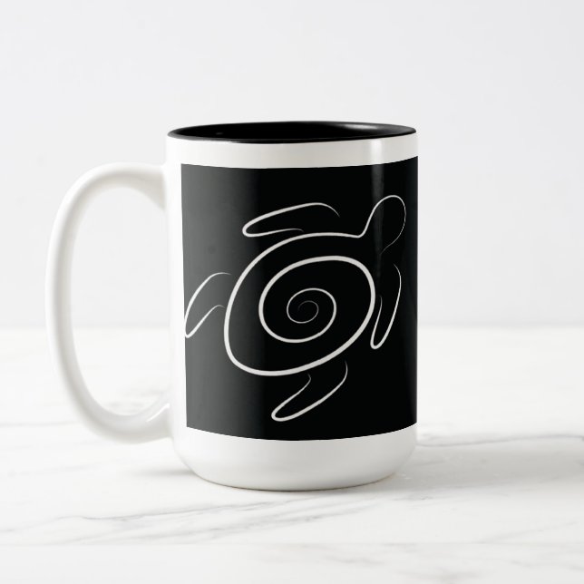 Caneca De Café Em Dois Tons Tartaruga de mar verde de Havaí (Esquerda)