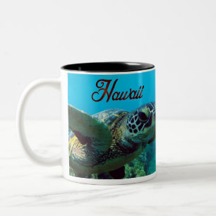 Caneca De Café Em Dois Tons Tartaruga do Mar Verde do Havaí