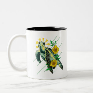 Caneca De Café Em Dois Tons Tartaruga marinha