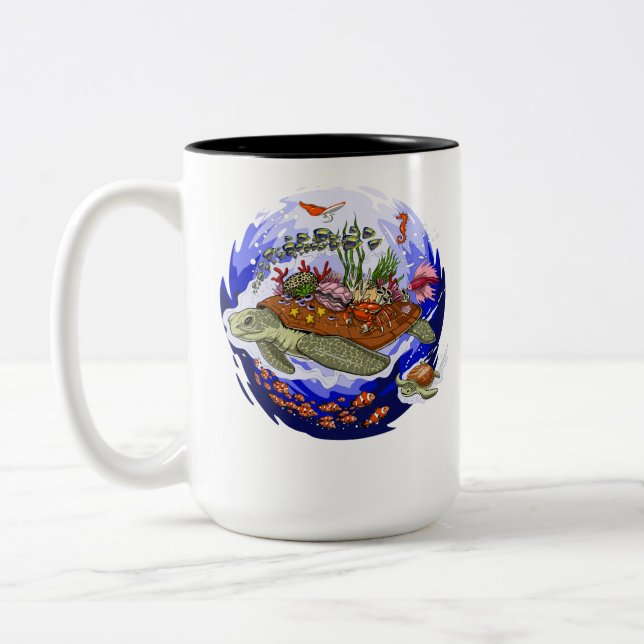 Caneca De Café Em Dois Tons Tartaruga marinha (Esquerda)