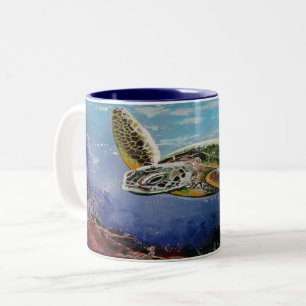 Caneca De Café Em Dois Tons Tartaruga marinha