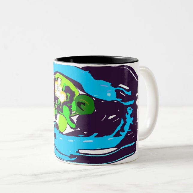 Caneca De Café Em Dois Tons Tartaruga Marinha arte  (Frente Esquerda)