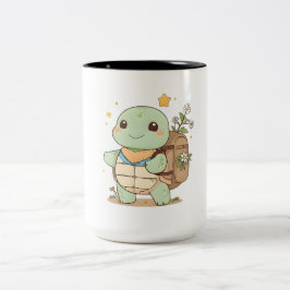 Caneca De Café Em Dois Tons Tartaruga Viajante de Aventura Fofa Design Kawaii