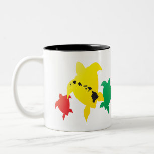 Caneca De Café Em Dois Tons Tartarugas da reggae de Havaí