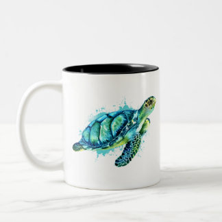 Caneca De Café Em Dois Tons Tartarugas do Amor salvam tartarugas