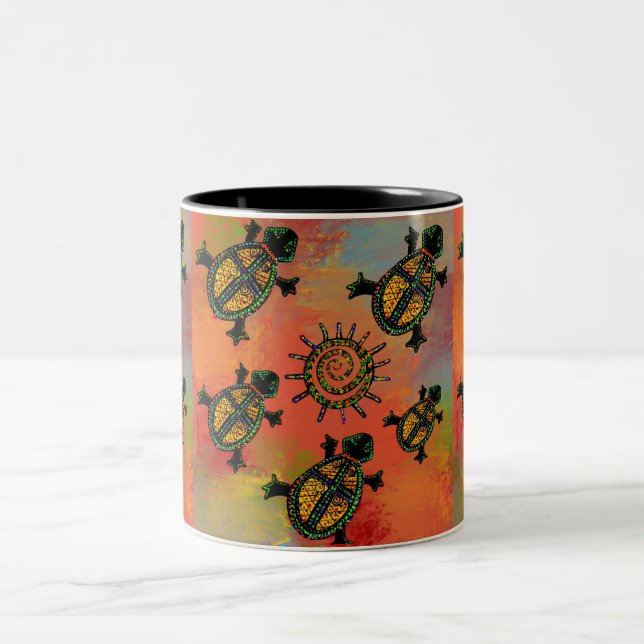 CANECA DE CAFÉ EM DOIS TONS TARTARUGAS DO SUDOESTE ART       (Centro)
