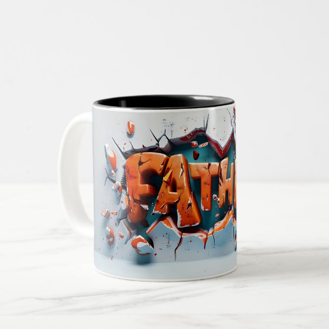 Caneca De Café Em Dois Tons Tasse 2 Couleurs Father (Frente Esquerda)
