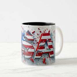 Caneca De Café Em Dois Tons Tasse 2 Couleurs USA Mug, 4th of July Mug, Indepen