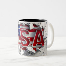 Caneca De Café Em Dois Tons Tasse 2 Couleurs USA Mug, 4th of July Mug, Indepen