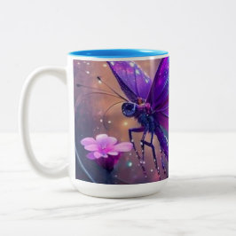 Caneca De Café Em Dois Tons Tasse avec jolie papillon violet"