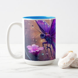 Caneca De Café Em Dois Tons Tasse avec jolie papillon violet"