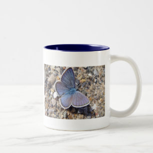 Caneca De Café Em Dois Tons Tasse blauer Schmetterling
