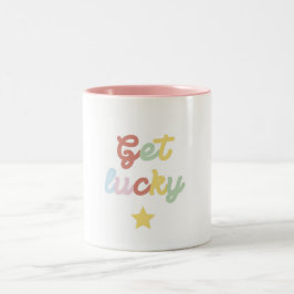 Caneca De Café Em Dois Tons Tasse Get lucky mit Stern