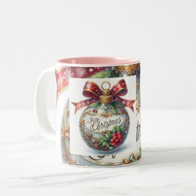 Caneca De Café Em Dois Tons Tasse Merry Christmas (Frente Esquerda)