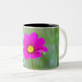 Caneca De Café Em Dois Tons Tasse mit Cosmea-Blüte und Psalm
