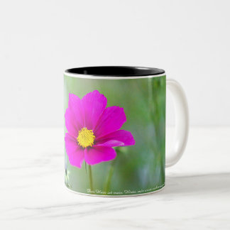 Caneca De Café Em Dois Tons Tasse mit Cosmea-Blüte und Psalm