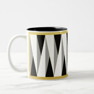 Caneca De Café Em Dois Tons tasse | schwarz | weiss | gold | triangle °2