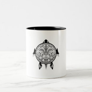 Caneca De Café Em Dois Tons Tattoo Tribal Turtle