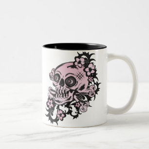Caneca De Café Em Dois Tons Tatuagem Rosa