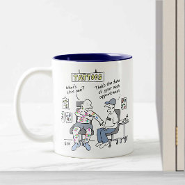 Caneca De Café Em Dois Tons Tatuagens Tema Tatuagens Engraçadas