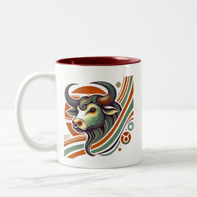 Caneca De Café Em Dois Tons Taurus Zodiac - Mug De Café De Dois Tons (Esquerda)