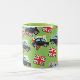 Caneca De Café Em Dois Tons táxi preto