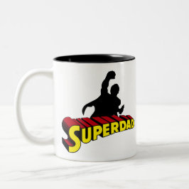 Caneca De Café Em Dois Tons Taza Bicolor Super Dad. Super Papa. Súper Papá