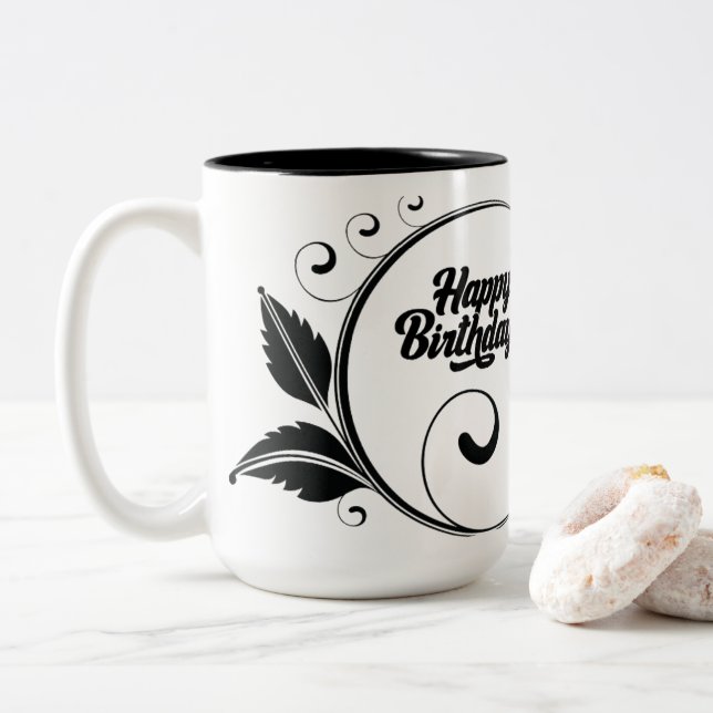 Caneca De Café Em Dois Tons Taza blanca cafe (Com Donut)