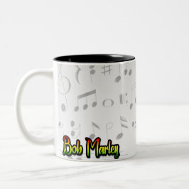 Caneca De Café Em Dois Tons taza Bob Marley Estilo Caricatura | Rasta Regg