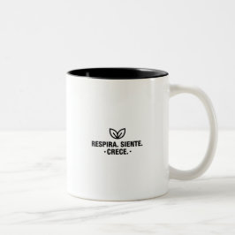 Caneca De Café Em Dois Tons Taza con Frase Inspiradora "Respira, Siente, Cree"