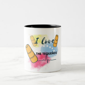 Caneca De Café Em Dois Tons taza con motivo tradicional aperitivo venezolano