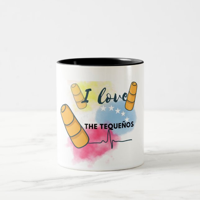 Caneca De Café Em Dois Tons taza con motivo tradicional aperitivo venezolano  (Centro)
