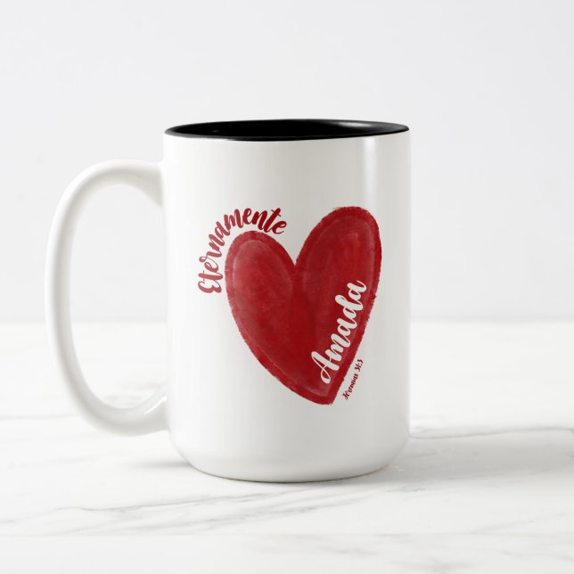 Caneca De Café Em Dois Tons taza Eres Amada  (Esquerda)