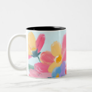 Caneca De Café Em Dois Tons Taza floreada y chic
