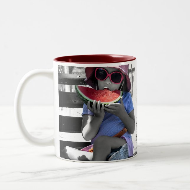 Caneca De Café Em Dois Tons Taza happy summer (Esquerda)