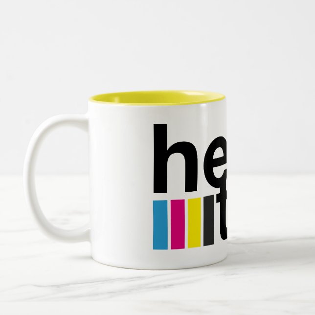 Caneca De Café Em Dois Tons Taza Helvetica (Esquerda)