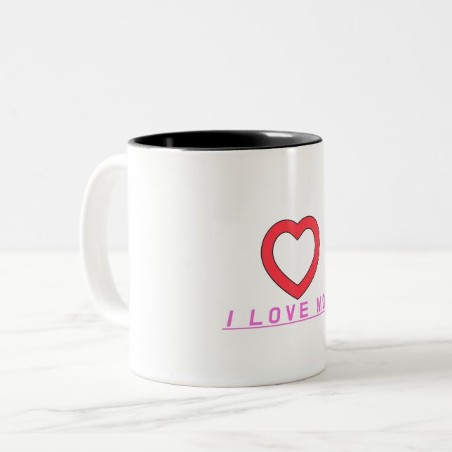 Caneca De Café Em Dois Tons taza love mon (Frente Esquerda)