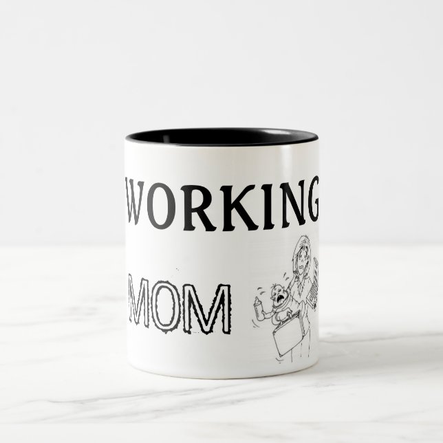 Caneca De Café Em Dois Tons Taza Working Mom (Centro)