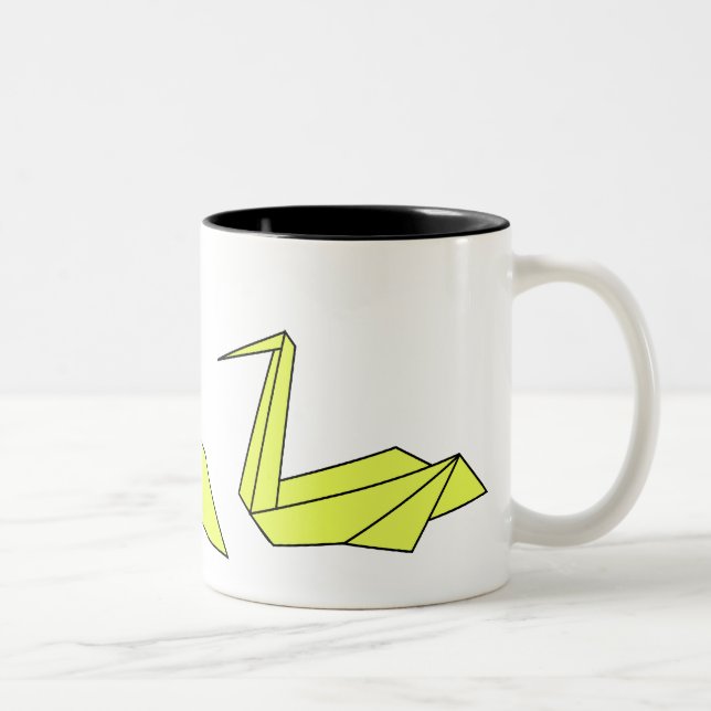 Caneca De Café Em Dois Tons tazaorigami2 (Direita)