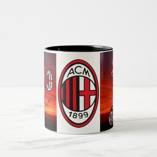 Caneca De Café Em Dois Tons Tazza Milan calcio (Centro)