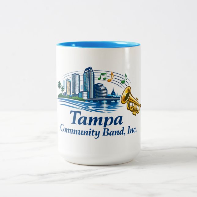 Caneca De Café Em Dois Tons TCB Trumpet Logo Mug (Centro)