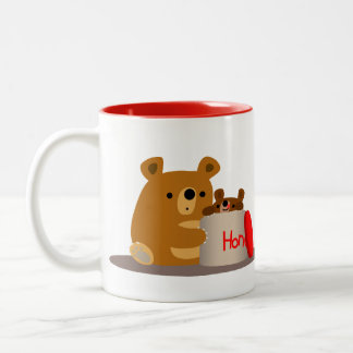 Caneca De Café Em Dois Tons Tchau Querida! Cartoon Bonito Ursinha