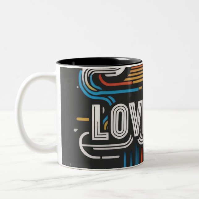 Caneca De Café Em Dois Tons Te amo (Esquerda)