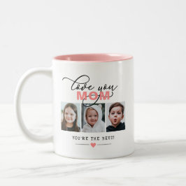 Caneca De Café Em Dois Tons Te Amo Mãe/Outro Texto Personalizado De Foto 3