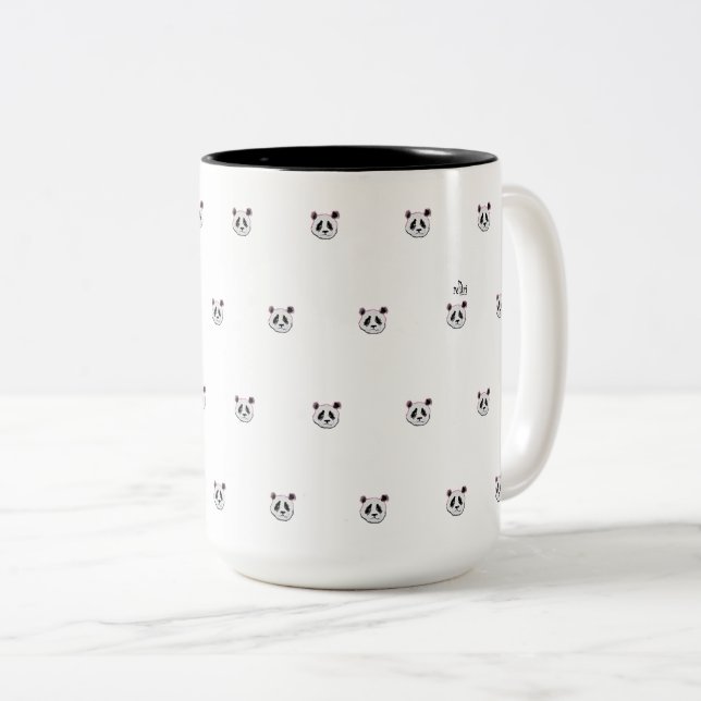 CANECA DE CAFÉ EM DOIS TONS TEA PARTY COM PANDA (Frente Esquerda)