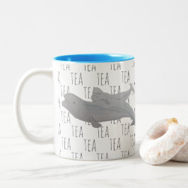 Caneca De Café Em Dois Tons Tea Watercolor Ocean Animal Baby Beluga