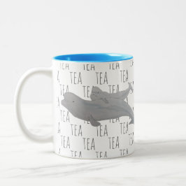 Caneca De Café Em Dois Tons Tea Watercolor Ocean Animal Baby Beluga