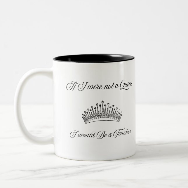 Caneca De Café Em Dois Tons Teacher Appreciation Queen Quote Mug (Esquerda)